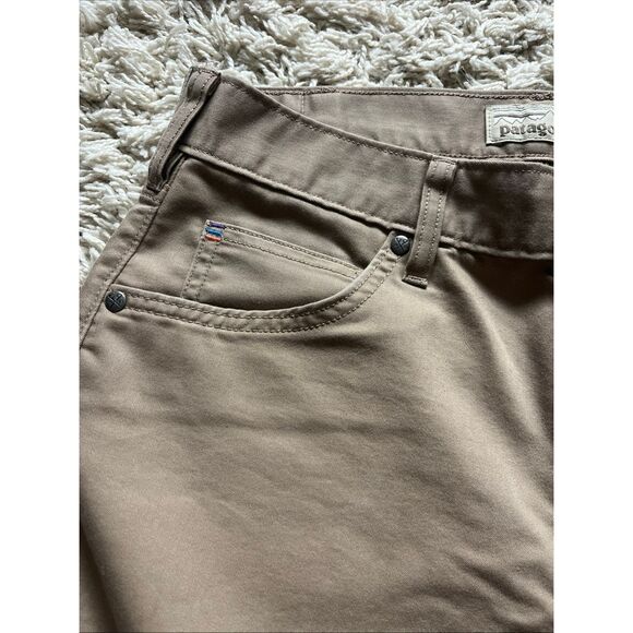 Patagonia Performance Twill Jeans Men 30x32 Tan Iron Clad Organic Straight Pants - Picture 10 of 11